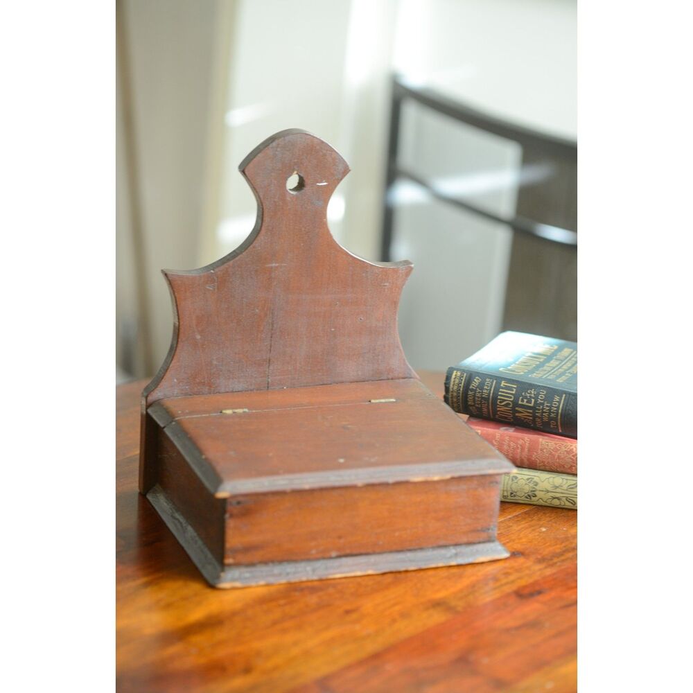 Vintage Primitive Hanging Wooden Salt or Candle Box